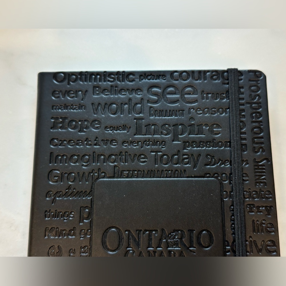 Black Embossed Ontario Canada Journal Notebook with Lined Paper - Picture 2 of 9